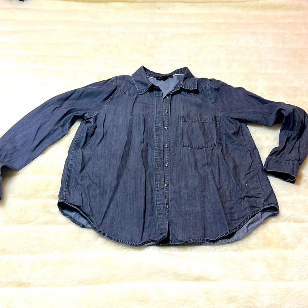 Jane Delaney black denim shirt
